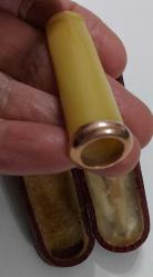 OSMANLI SON DÖNEM ORİJİNAL KUTUSUNDA SIKMA KEHRİBAR AĞIZLIK RR1BB1 ÇOK NADİR