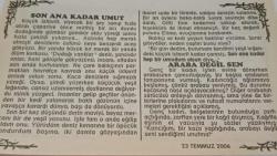 23 Temmuz 2006-Orijinal Takvim Yaprağı-Doğum Günü-Söz,Nişan,Nikâh,Düğün ve Önemli Günler Hediyesi-Bizim Anadolu Takvimleri-Ayet(Kehf: 23)-(Il. Meşrutiyet ilan edildi. (1908))-Şahin - Cemile-Son Ana Kadar Umut-Araba Değil Sen
