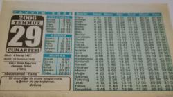 29 Temmuz 2006-Orijinal Takvim Yaprağı-Doğum Günü-Söz,Nişan,Nikâh,Düğün ve Önemli Günler Hediyesi-Bizim Anadolu Takvimleri-Ayet(Mevlana)-(Koca Sinan Paşa'nın Almanya Seferi. (1594))-Abdussamed - Esma-Allah'ı Niçin Göremiyoruz?