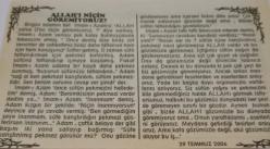 29 Temmuz 2006-Orijinal Takvim Yaprağı-Doğum Günü-Söz,Nişan,Nikâh,Düğün ve Önemli Günler Hediyesi-Bizim Anadolu Takvimleri-Ayet(Mevlana)-(Koca Sinan Paşa'nın Almanya Seferi. (1594))-Abdussamed - Esma-Allah'ı Niçin Göremiyoruz?
