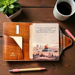 %100 El Yapımı Hakiki Deri A5 Defter/Ajanda Kılıfı Organizer