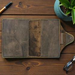 %100 El Yapımı Hakiki Deri A5 Defter/Ajanda Kılıfı Organizer