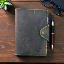 %100 El Yapımı Hakiki Deri A5 Defter/Ajanda Kılıfı Organizer