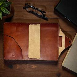 %100 El Yapımı Hakiki Deri A5 Defter/Ajanda Kılıfı Organizer