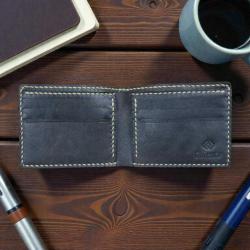 %100 El Yapımı İSTANBUL Klasik Deri Erkek Cüzdanı / Baba Cüzdanı - Koyu Kahve