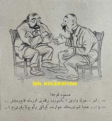 Osmanlıca Akbaba Mizah Dergisi-Gazetesi, Orijinal Dönem Basım, (Ottoman Magazine-Newspaper) - 15 Ağustos 1927 - Sayı: 488 - Karikatürist Ramiz Gökçe'nin Çalışması: İran Gazeteleri Aleyhimizde Ateş Püskürüyor... 