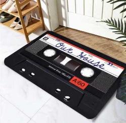 1 Vintage Kaset Tasarımlı Hoş Geldin Paspas 40cm X 60cm