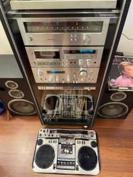 Vintage Teyp Hoparlör Tasarımlı Kaymaz Kapı Paspası 40cmX 60cm