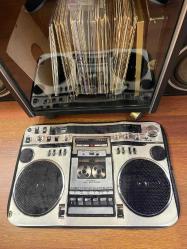 Vintage Teyp Hoparlör Tasarımlı Kaymaz Kapı Paspası 40cmX 60cm