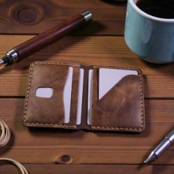 BERLIN %100 El Yapımı Desenli Hakiki Deri Kartlık