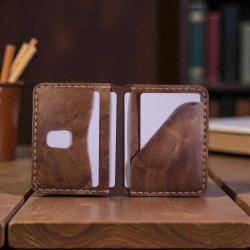 BERLIN %100 El Yapımı Desenli Hakiki Deri Kartlık