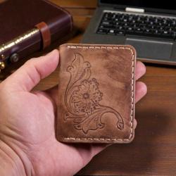 BERLIN %100 El Yapımı Desenli Hakiki Deri Kartlık