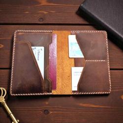 %100 El Yapımı PRAG Hakiki Deri Pasaport Cüzdanı Organizer