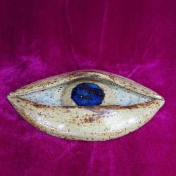 EL YAPIMI SERAMİK GÖZ FORMLU KORUYUCU NAZARLIK DUVAR SÜSÜ