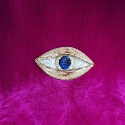 EL YAPIMI SERAMİK GÖZ FORMLU KORUYUCU NAZARLIK DUVAR SÜSÜ