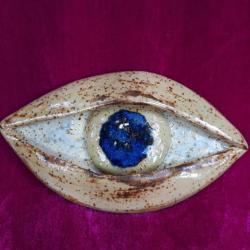 EL YAPIMI SERAMİK GÖZ FORMLU KORUYUCU NAZARLIK DUVAR SÜSÜ