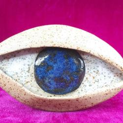 EL YAPIMI SERAMİK GÖZ FORMLU KORUYUCU NAZARLIK DUVAR SÜSÜ 2