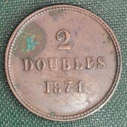 GUERNSEY  1874  2 DOUBLES