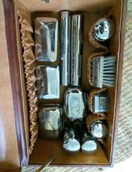 Vintage deri çantalı berber seti