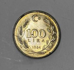 1984 100 Lira Bakır-Nikel Çilaltı Kondisyonda Koleksiyonluk Madeni Para