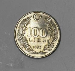 1986 100 Lira Bakır-Nikel Çil Kondisyonda Koleksiyonluk Madeni Para