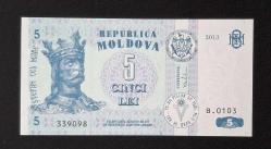 Moldova 5 Leu 2013 ÇİL KAĞIT PARA
