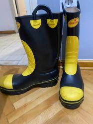 Acil Kurtarma Yüksek Botlar Isıya Dayanıklı Yalıtım Kaymaz Kauçuk İtfaiyeci Çizmesi