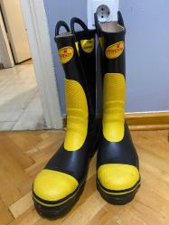 Acil Kurtarma Yüksek Botlar Isıya Dayanıklı Yalıtım Kaymaz Kauçuk İtfaiyeci Çizmesi