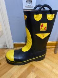 Acil Kurtarma Yüksek Botlar Isıya Dayanıklı Yalıtım Kaymaz Kauçuk İtfaiyeci Çizmesi