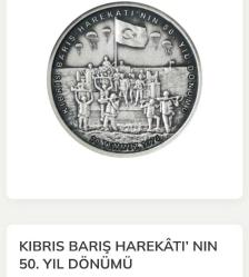Kıbrıs Barış Harekatı'nın 50. Yılı Hatıra Gümüş Para