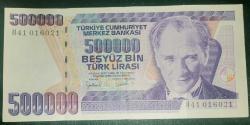 TÜRKİYE    500,000  TL   KAĞIT PARA