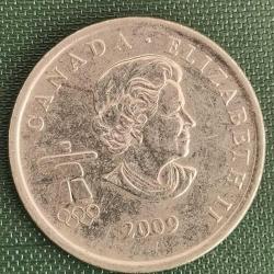 KANADA  2009    25 CENT   HATIRA XXI Kış Olimpiyat Oyunları, Vancouver 2010 - Kros Kayağı