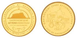 AFYONKARAHISAR GASTRONOMI (GÜMÜŞ ÜZERİ ALTIN KAPLAMA) HATIRA PARA SERTİFİKALI