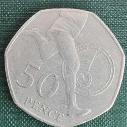 İNGİLTERE   2004    50  PENCE   HATIRA   50 yıl - 4 dakikadan az ilk mil