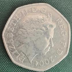 İNGİLTERE   2004    50  PENCE   HATIRA   50 yıl - 4 dakikadan az ilk mil