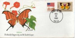 1982 USA AMERİKA Kızıl Hançer Kanaklı Kelebek ve Sarmaşık  FDC