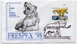 1998  USA  AMERİKA Kılıç Dişli Kedi Hayvan Konulu   FDC - Haliyle