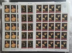 Rusya 1982-83 Hermitage müzesindeki İspanyol ve İtalyan Tabloları 3 adet  Kleinbogen Blok MNH   ,Nadir.
