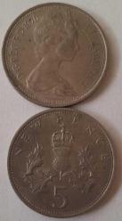 İNGİLTERE 1970 5 PENCE