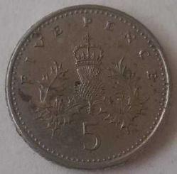 İNGİLTERE 1990 5 PENCE