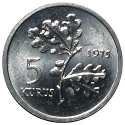 1975 Yılı 5 Kuruş FAO Aile Planlaması ÇİL (+)