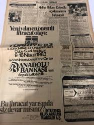 TERCÜMAN GAZETESİ - 20 OCAK 1983 - SAYI:49 - (Turkish Newspaper) - Sadece Arkalı Önlü Tek Yapraktır - Bir Devir Aydınlanıyor - Talat Paşa’nın Gurbet Hatıraları-Ahmet Cevat Paşa-Adnan Başer Kafaoğlu-Akgünler-Alpaslan Çağlayan-Aysel Polatay-Atilla Erman-C. Gounod-Cahit Özkan-Cemal Kutay-Dr. Ismet Gürpınar-Dr. Necdet Okan-Dr. Semih Abbasoğlu-Dr. Şükrü Tokatlıoğlu-Fatma Aydemir-G. Puccini-H. Schmidt-J. Strauss-M. Alpaslan Çağlayan-M. Cahit Özkan-M. Zafer Çağlayan-Mahmud Şevket Paşa-Metin Temiz-Mithad Şükrü-R.B. Hupe-Sait Paşa-Selahattin Bey-Şenol Yokselsen-Talat Paşa-Koca Istanbul'da fıçı yapan üç kişi kaldı-Maliye Bakanı Kafaoğlu açıklamalarda bulunacak-TÜSİAD yıllık genel kurulu yarın toplanıyor-Yeni yılın en önemli ihracat olayı:-TÜRKİYE '83-ANADOLU BANKASI'nın değerli katkıları ile...-Bu ihracat yarışında siz de var mısınız?-DOVİZ KURLARI-1 DOLARIN DEĞERİ-DEĞERLİ MADENLER-RESMİ GAZETEDEN SEÇMELER-KITAP OKUYUCULARINA SUNDUĞUMUZ BÜYÜK AVANTAJ!-İHYA-İ ULÛM - İD - DİN-Bir devir aydınlanıyo