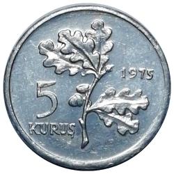 1975 Yılı 5 Kuruş FAO Aile Planlaması ÇİL (+)