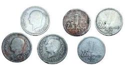 Türkiye 25 Kuruş, 1935-1936-1937 Gümüş 9 gr 3 Adet