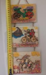 AHŞAPTAN EL YAPIMI DUVAR SÜSÜ. HİÇ KULLANILMADI. KONDİSYON YÜKSEK