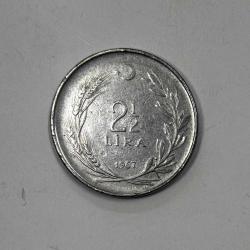 1967 2,5 Lira Acmonital – Çok Çok Temiz Kondisyonda Koleksiyonluk Madeni Para