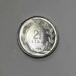 1977 2,5 Lira Acmonital – Çil Kondisyonda Koleksiyonluk Madeni Para