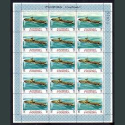1973 Fujeira Yelkenli Gemiler Temalı 15'li MNH-Damgasız 10 Adet Tabaka /150 Pul