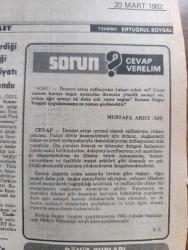 Milliyet Gazetesi - Turkish Newspaper - 20 Mart 1982 - Kenan Evren'in Kuveyt gezisi bugün başlıyor - Kara Kuvvetleri komutanı Nurettin Ersin Pakistan'a gitti - Turgut Özal Yarın 20 kişilik bir heyetle Suriye'ye gidiyor - zenginliğin  dert olduğu ülke Kuveyt - 1977 yılından beri Kuveyt devlet başkanlığını Emir Cabir El Ahmet El Sabah üstlendi Fotoğrafı - reklamın Aslan markası - Kuveyt Türkiye'nin yapılabilir önerilerinin tümünü finanse ederiz - devlet başkanlığına Tahsin Şahinkaya vekalet ediyor - 15. Nazilli horoz festivali yapıldı - bir öykü PTT ödüllendirildi - Yozgat valiliği resmi dairelerde çay içilmesini yasakladı - Demir Çelik artıklarından günde 20 ton pik çıkarılıyor - ekonomi ve iş dünyası yazan Ertuğrul Soysal - 1982'in ilk iki ayında besin maddelerindeki fiyat artışı sanayi ürünlerini geride bıraktı - 1982'de Mısıra 200 milyon dolarlık bağlantı ve ihracat gerçekleştirilecek - Ticaret Bankası Ercan holding'in kontrolüne geçiyor - döviz kurları - 1 Amerikan Doları 144.35 TL