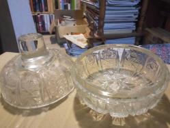 Kesme Desenli Cam Kapaklı Şekerlik / Küçük Cam Kutu